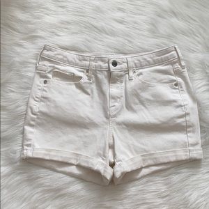 Mossimo High Rise White Jean Shorts
